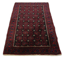 Load image into Gallery viewer, Handmade Antique, Vintage oriental Persian Baluch rug - 197 X 103 cm
