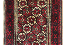Load image into Gallery viewer, Handmade Antique, Vintage oriental Persian Turkaman rug - 190 X 95 cm
