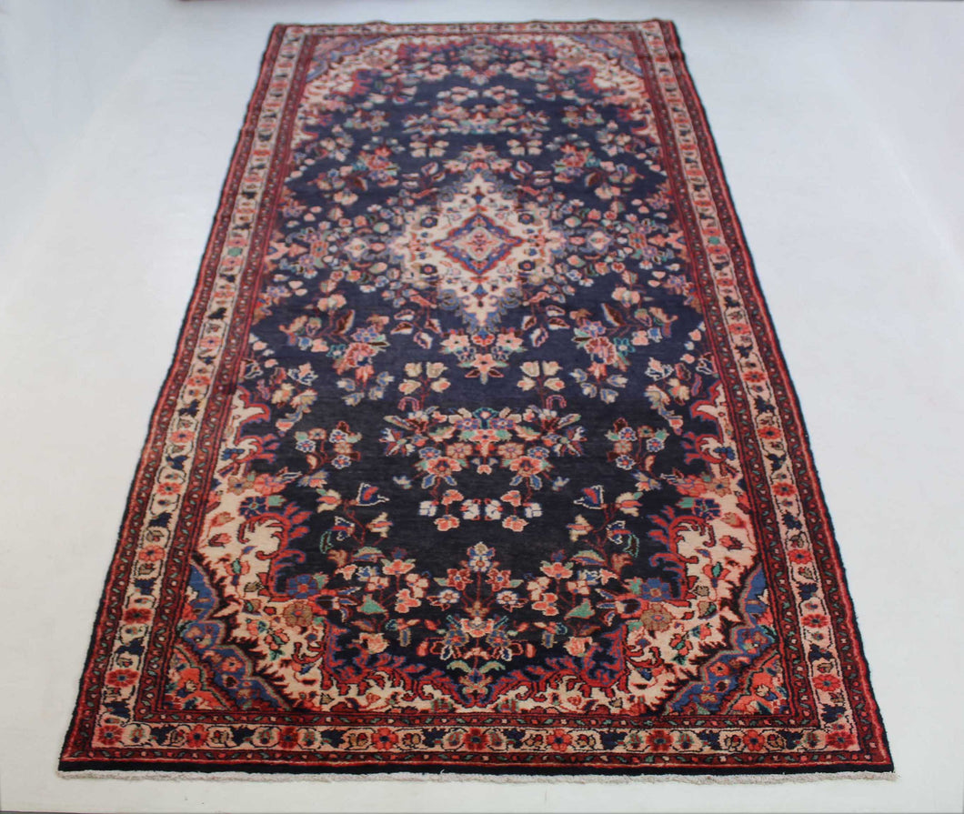 Handmade Antique, Vintage oriental Persian Nahavand rug - 450 X 160 cm