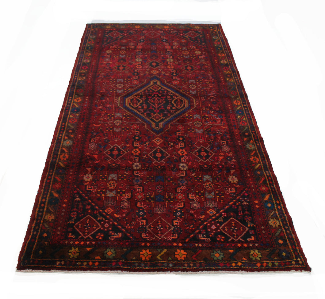 Handmade Antique, Vintage oriental Persian Hamedan rug - 305 X 137 cm