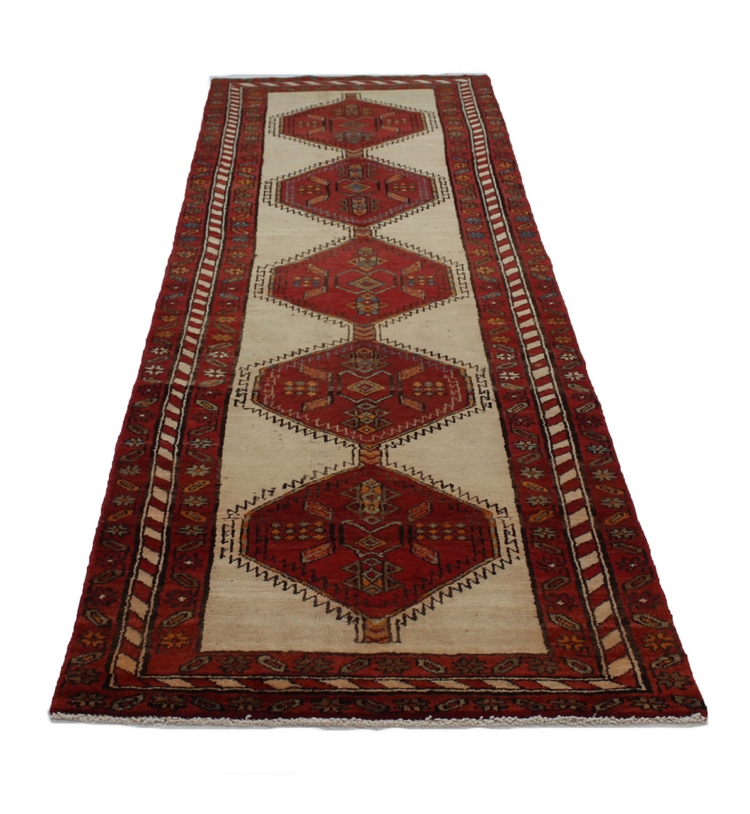 Handmade Antique, Vintage oriental Persian Sarab rug - 340 X 83 cm
