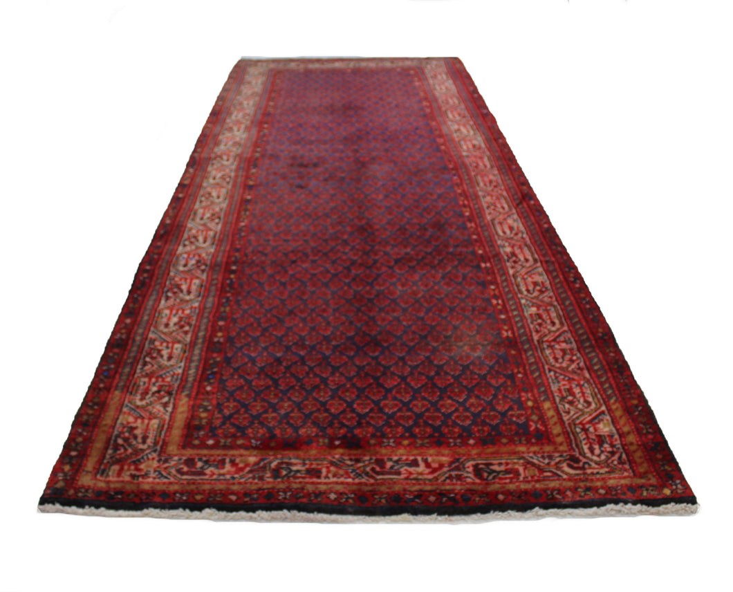 Handmade Antique, Vintage oriental Persian Arak rug - 315 X 120 cm