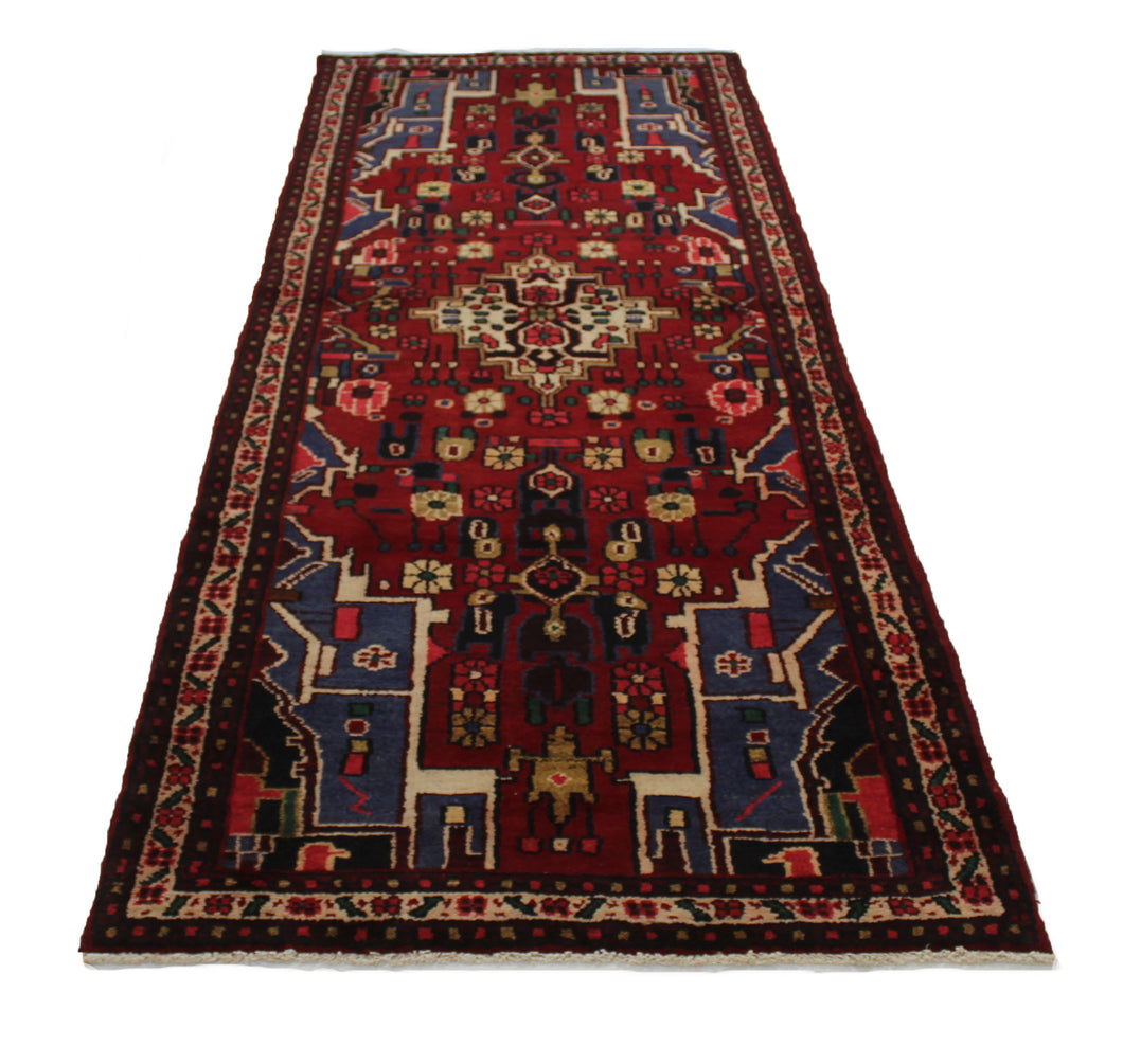 Handmade Antique, Vintage oriental Persian Lilan rug - 290 X 102 cm