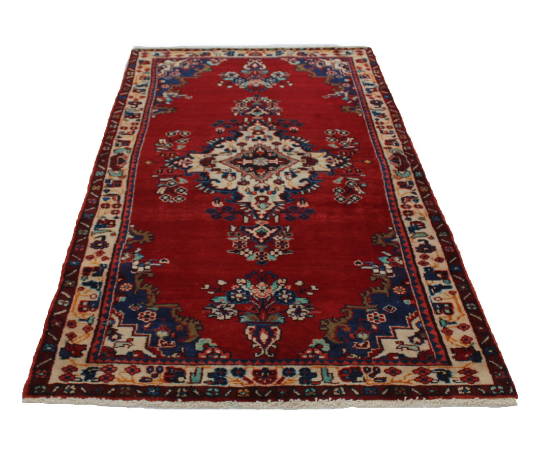 Handmade Antique, Vintage oriental Persian Lilan rug - 207 X 107 cm