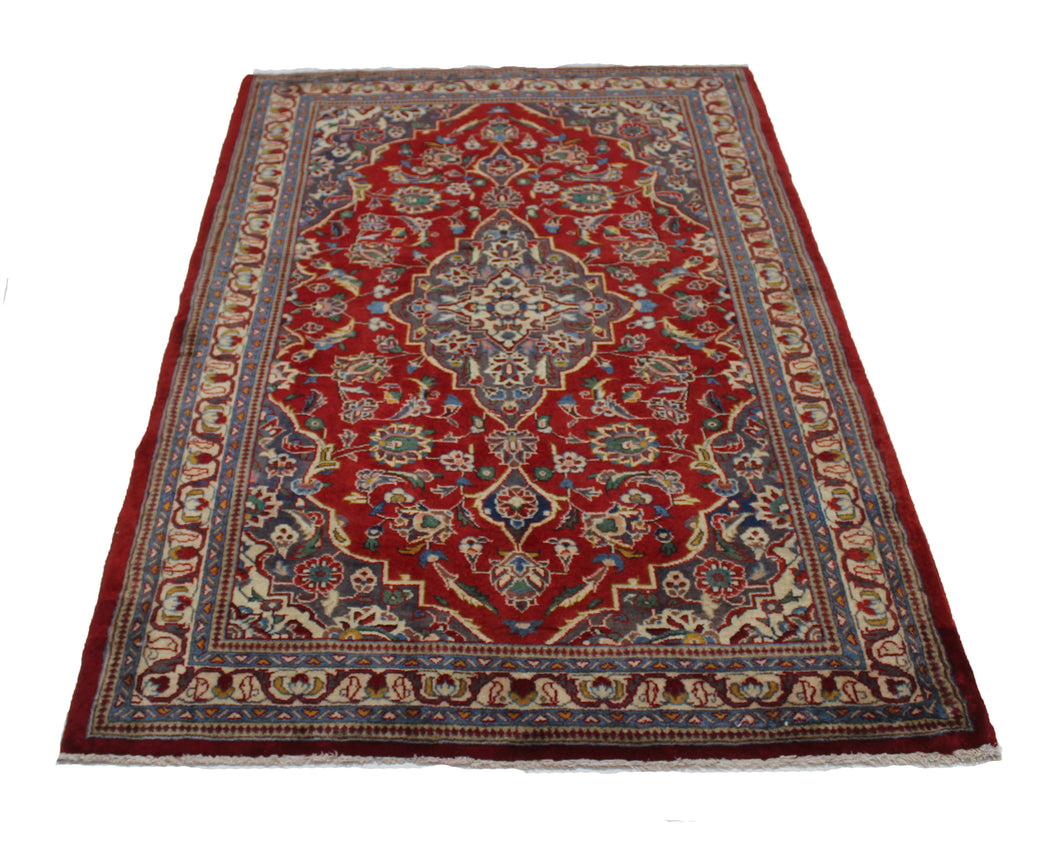 Handmade Antique, Vintage oriental Persian Kashan rug - 160 X 105 cm