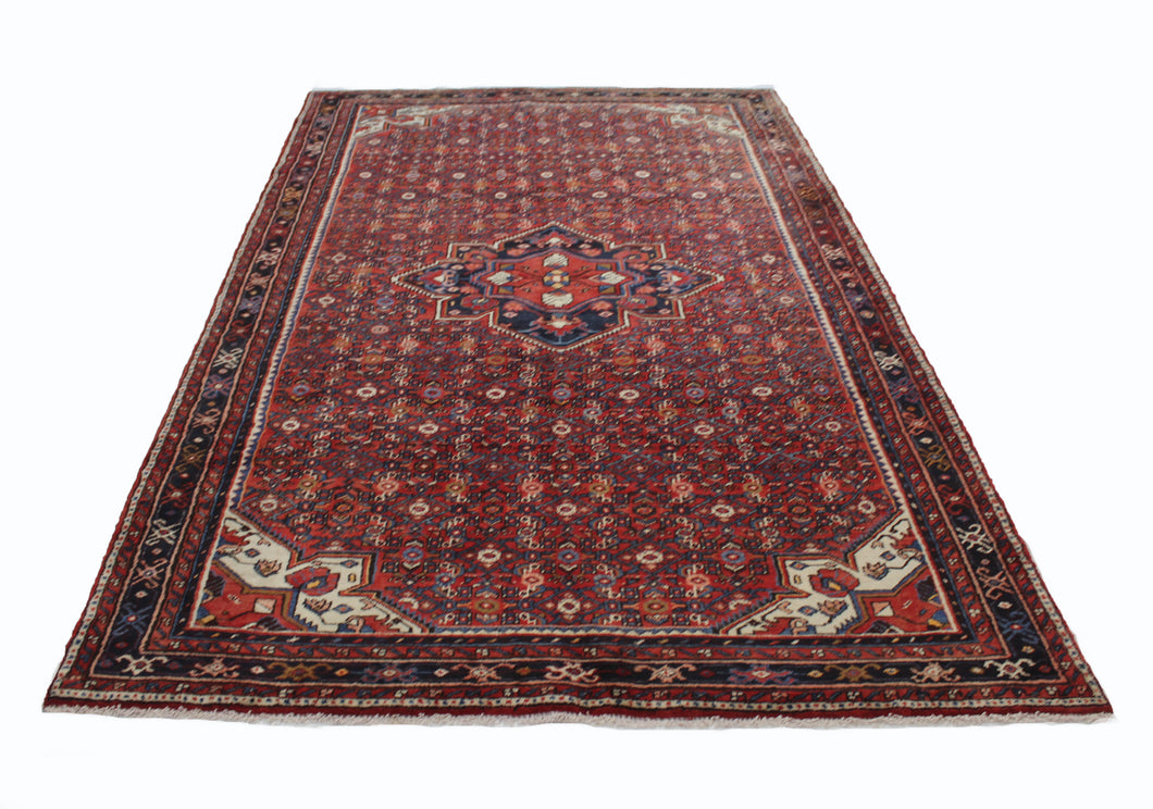 Handmade Antique, Vintage oriental Persian Hosinabad rug - 330 X 180 cm