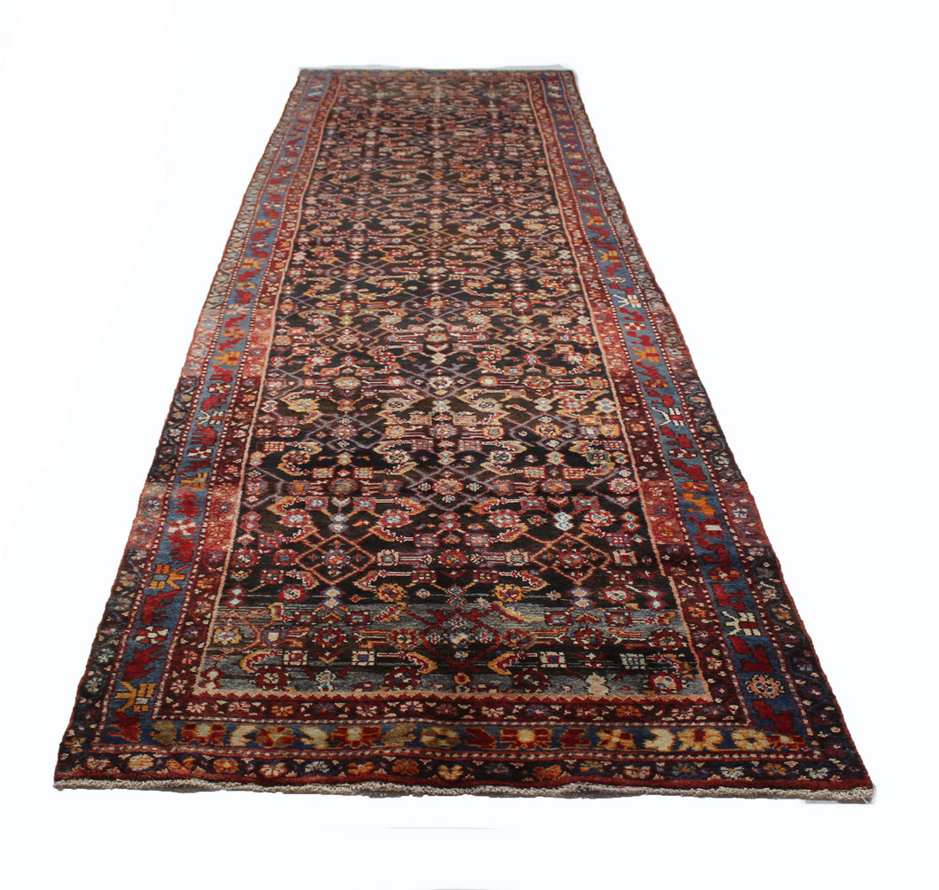 Handmade Antique, Vintage oriental Persian Malayer rug - 500 X 120 cm