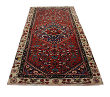 Load image into Gallery viewer, Handmade Antique, Vintage oriental Persian Hosinabad rug - 207 X 96 cm
