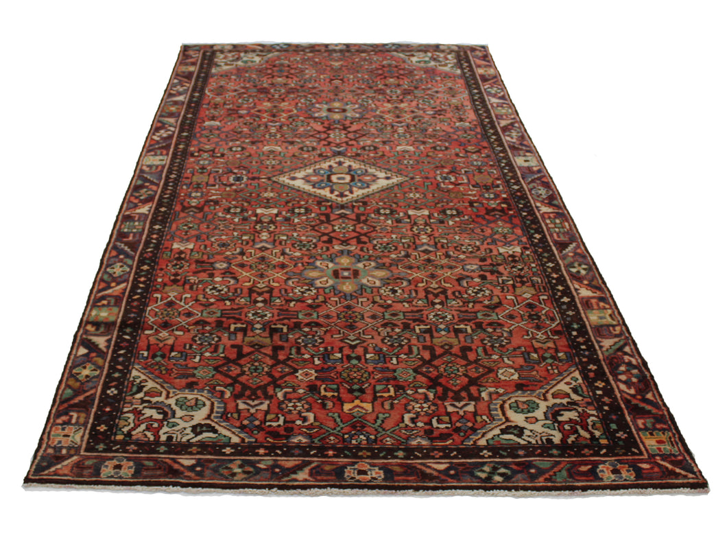 Handmade Antique, Vintage oriental Persian Hosinabad rug - 297 X 152 cm