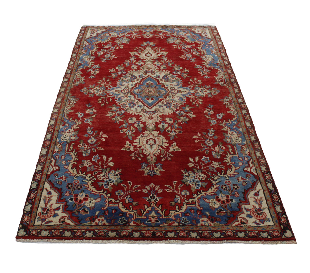 Handmade Antique, Vintage oriental Persian Sharafabad rug - 203 X 102 cm