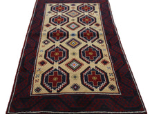 Load image into Gallery viewer, Handmade Antique, Vintage oriental Persian Baluch rug - 180 X 97 cm
