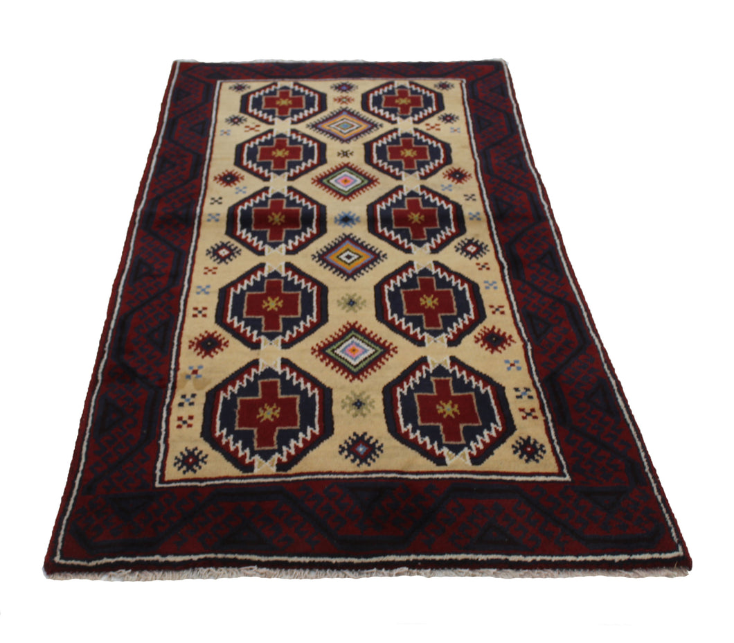 Handmade Antique, Vintage oriental Persian Baluch rug - 180 X 97 cm