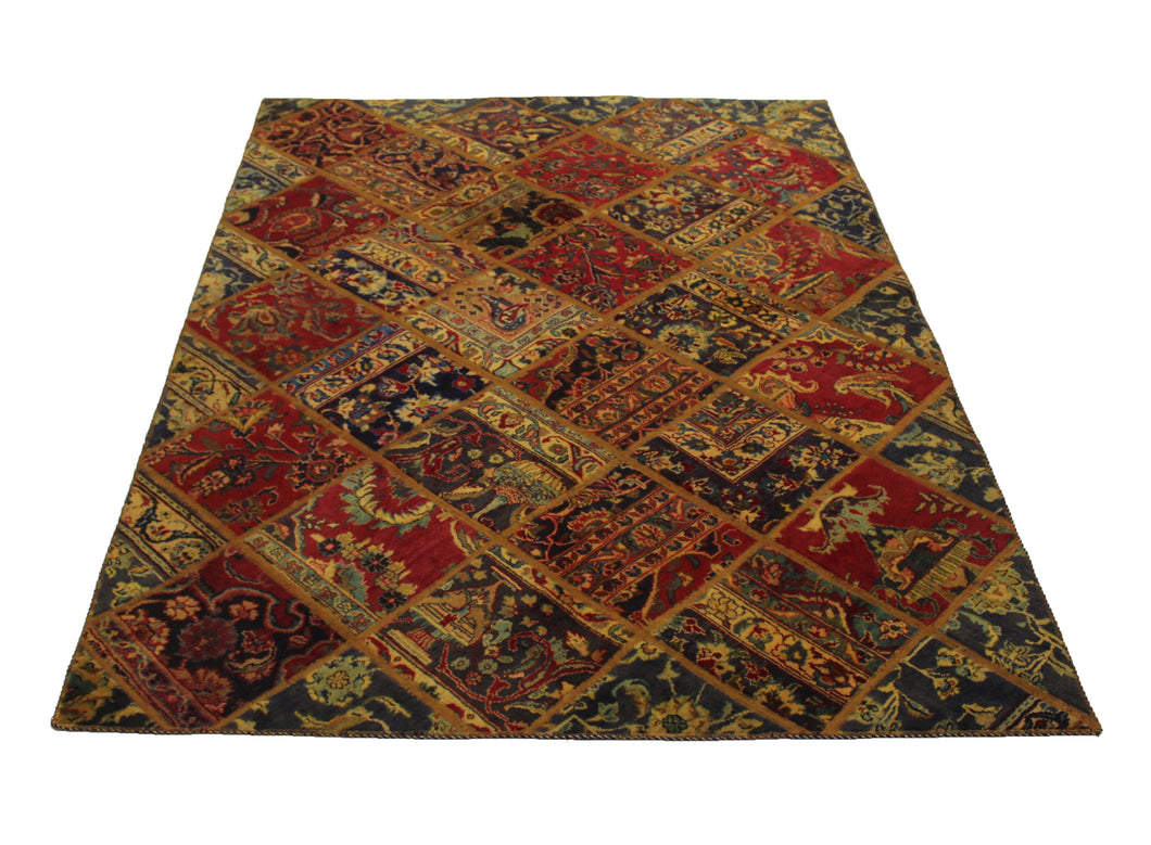 Patch works handmade Antique, Vintage oriental Persian Nahavand rug - 215 X 148 cm