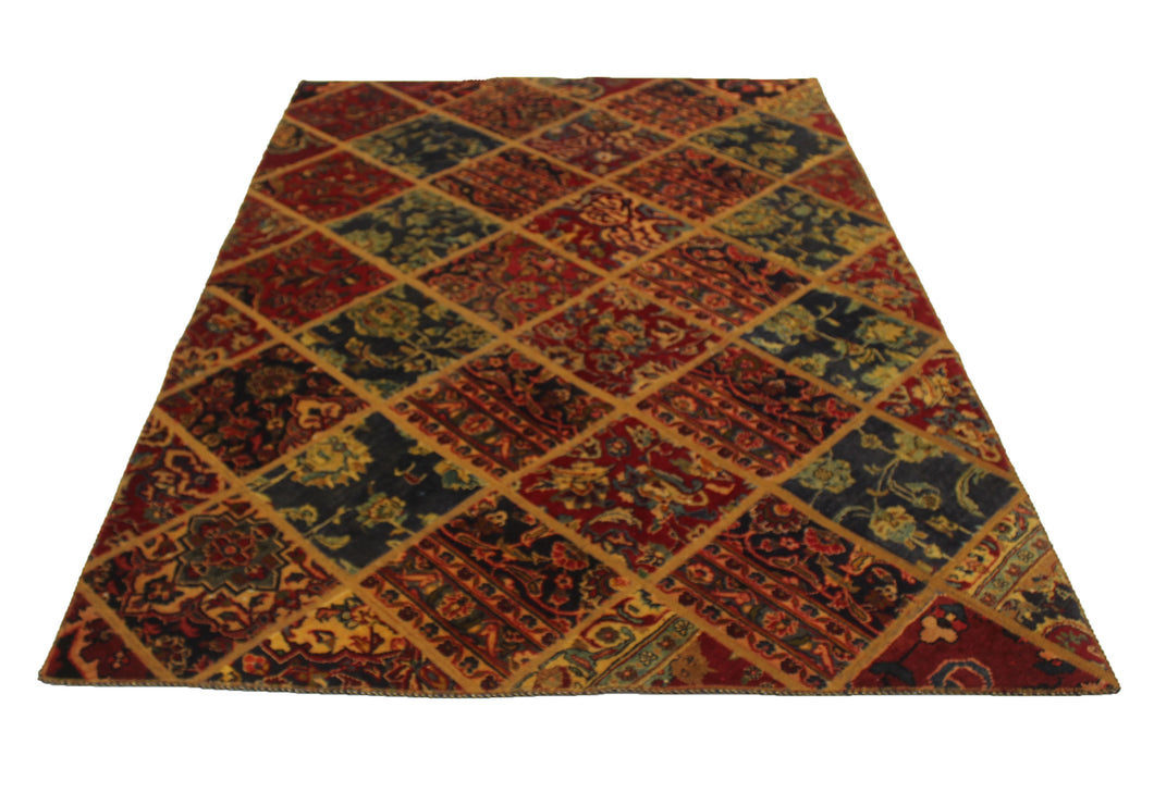 Patch works handmade Antique, Vintage oriental Persian Bakhtirar rug - 216 X 147 cm