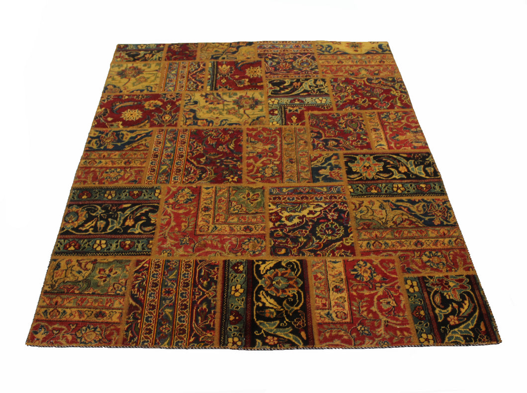Handmade Antique, Vintage oriental Persian Mashad rug - 200 X 148 cm