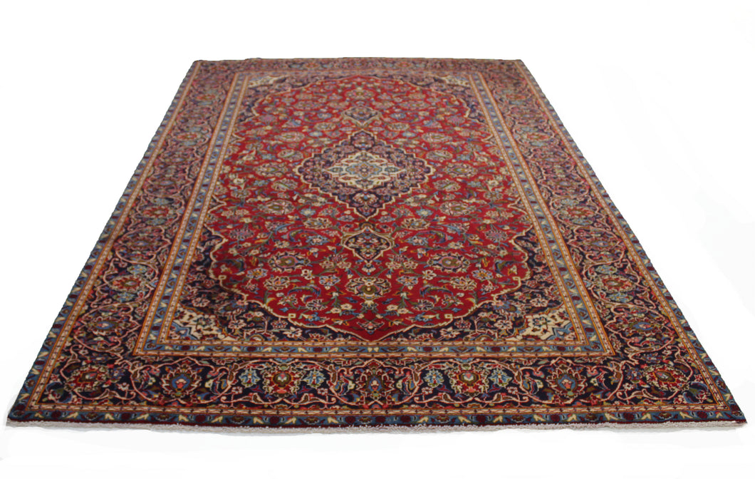 Handmade Antique, Vintage oriental Persian Kashan rug - 333 X 240 cm