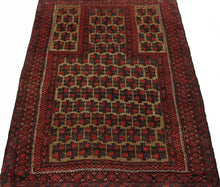 Load image into Gallery viewer, Handmade Antique, Vintage oriental Persian Baluch rug - 128 X 87 cm
