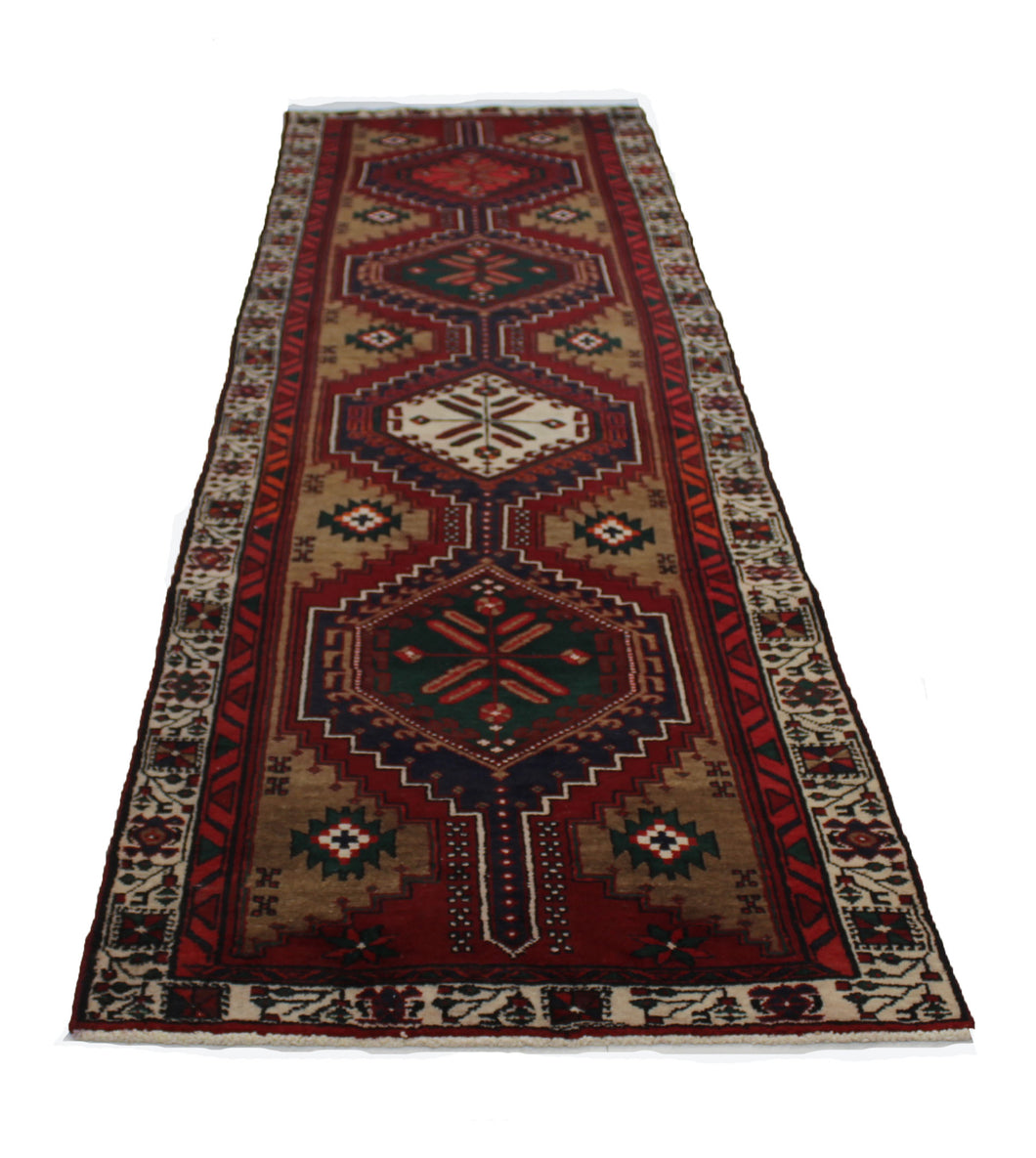 Handmade Antique, Vintage oriental Persian Sarab rug - 335 X 88 cm