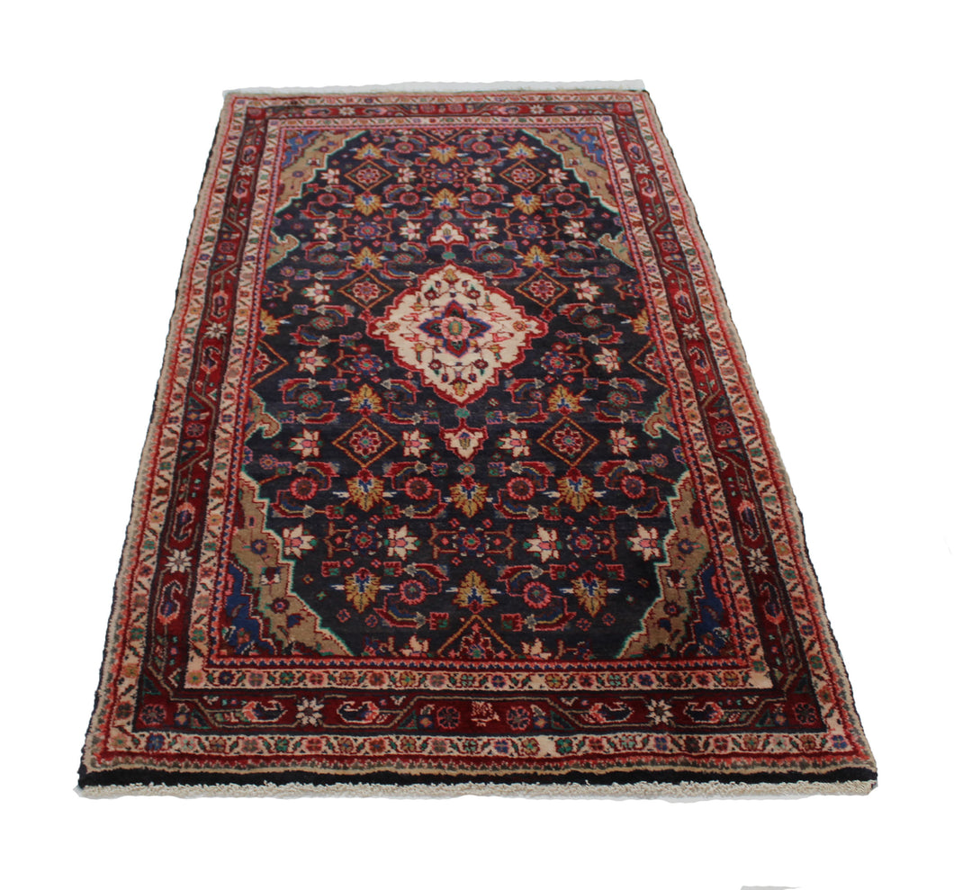 Handmade Antique, Vintage oriental Persian Hamedan rug - 220 X 109 cm