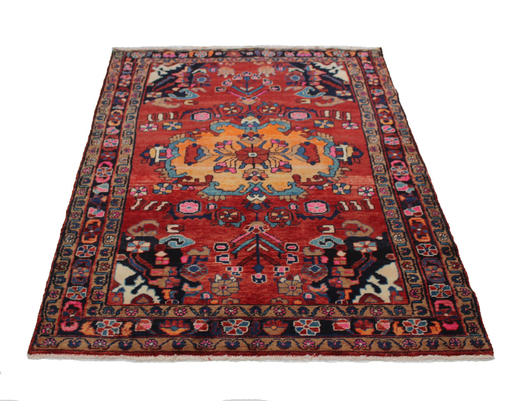 Handmade Antique, Vintage oriental Persian Mazlaghan rug - 227 X 156 cm