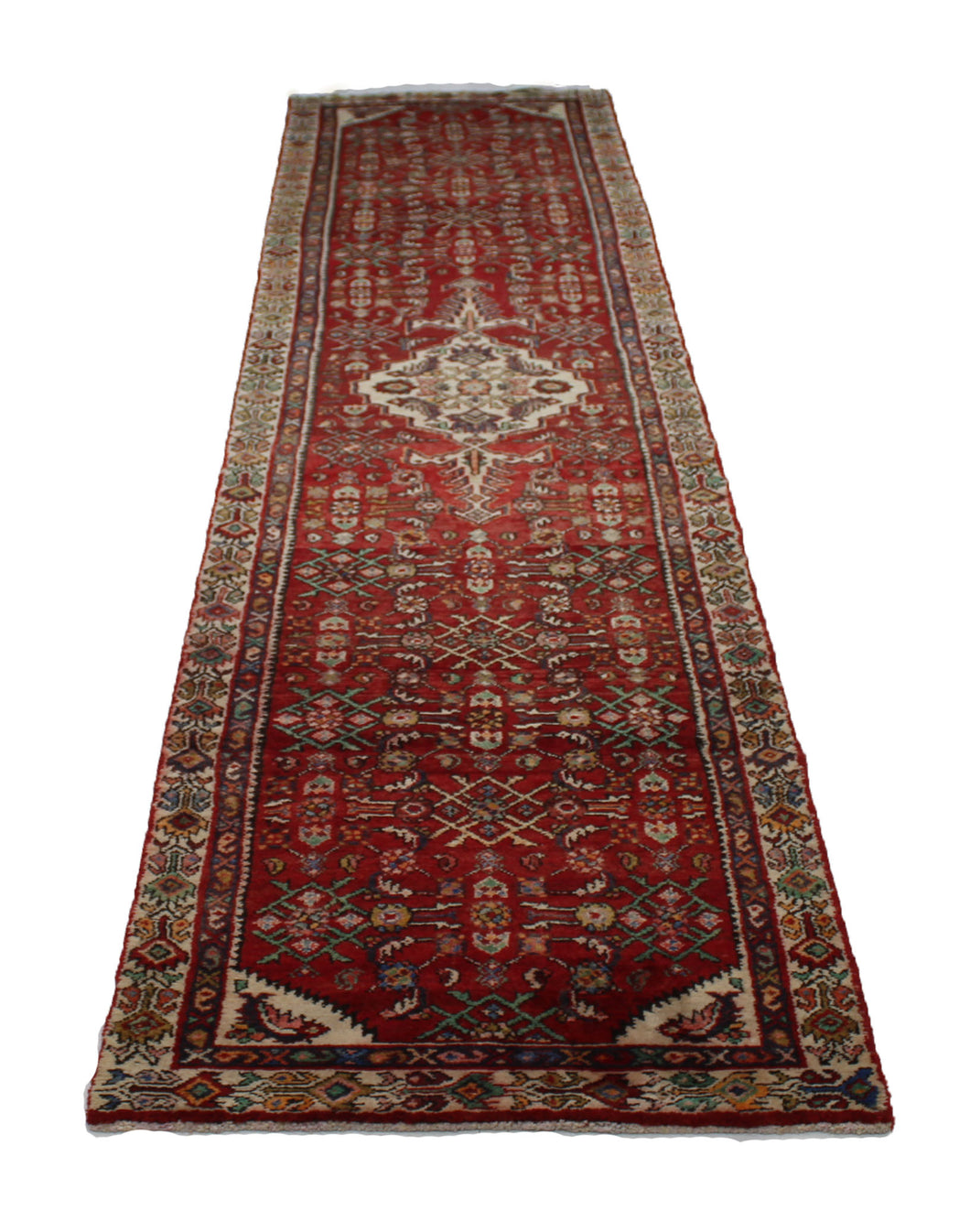 Handmade Antique, Vintage oriental Persian Mosel rug - 410 X 85 cm