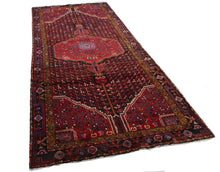 Load image into Gallery viewer, Handmade Antique, Vintage oriental Persian Hosinabad rug - 338 X 141 cm
