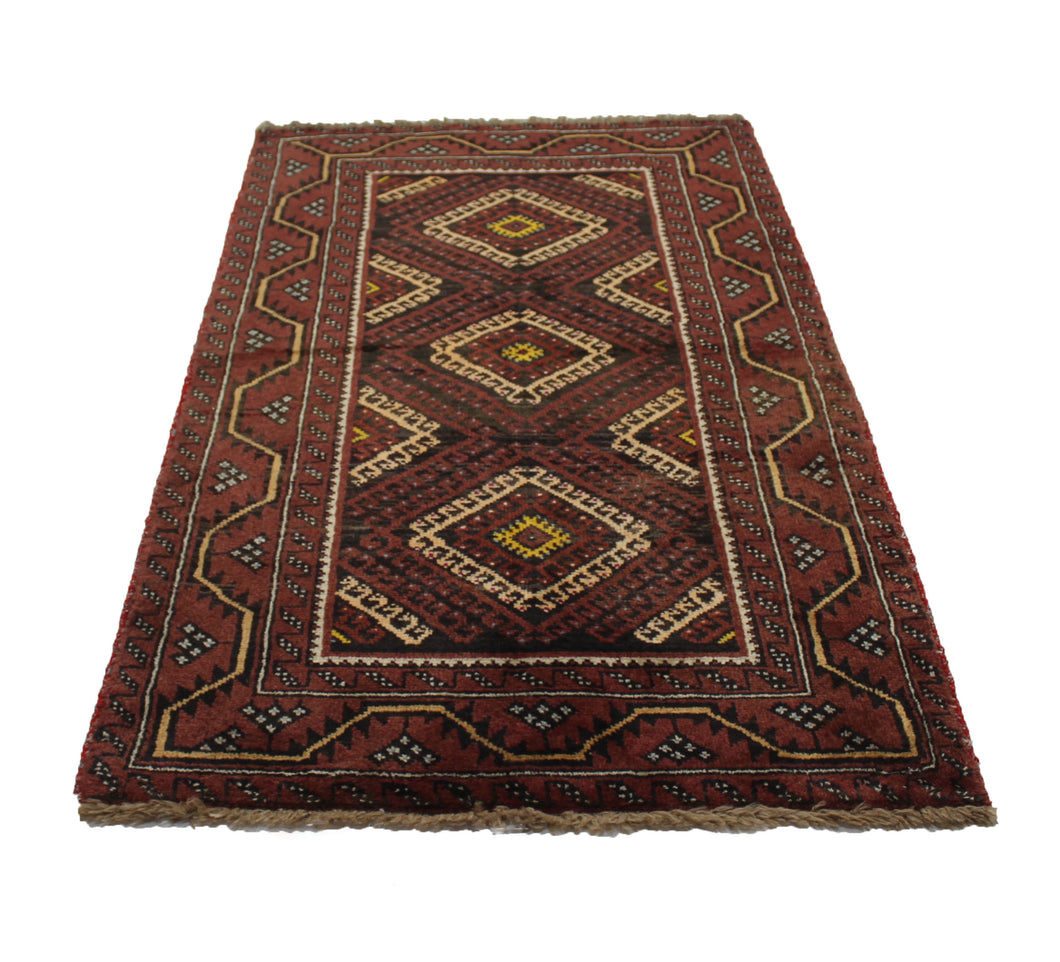 Handmade Antique, Vintage oriental Persian Baluch rug - 175 X 95 cm