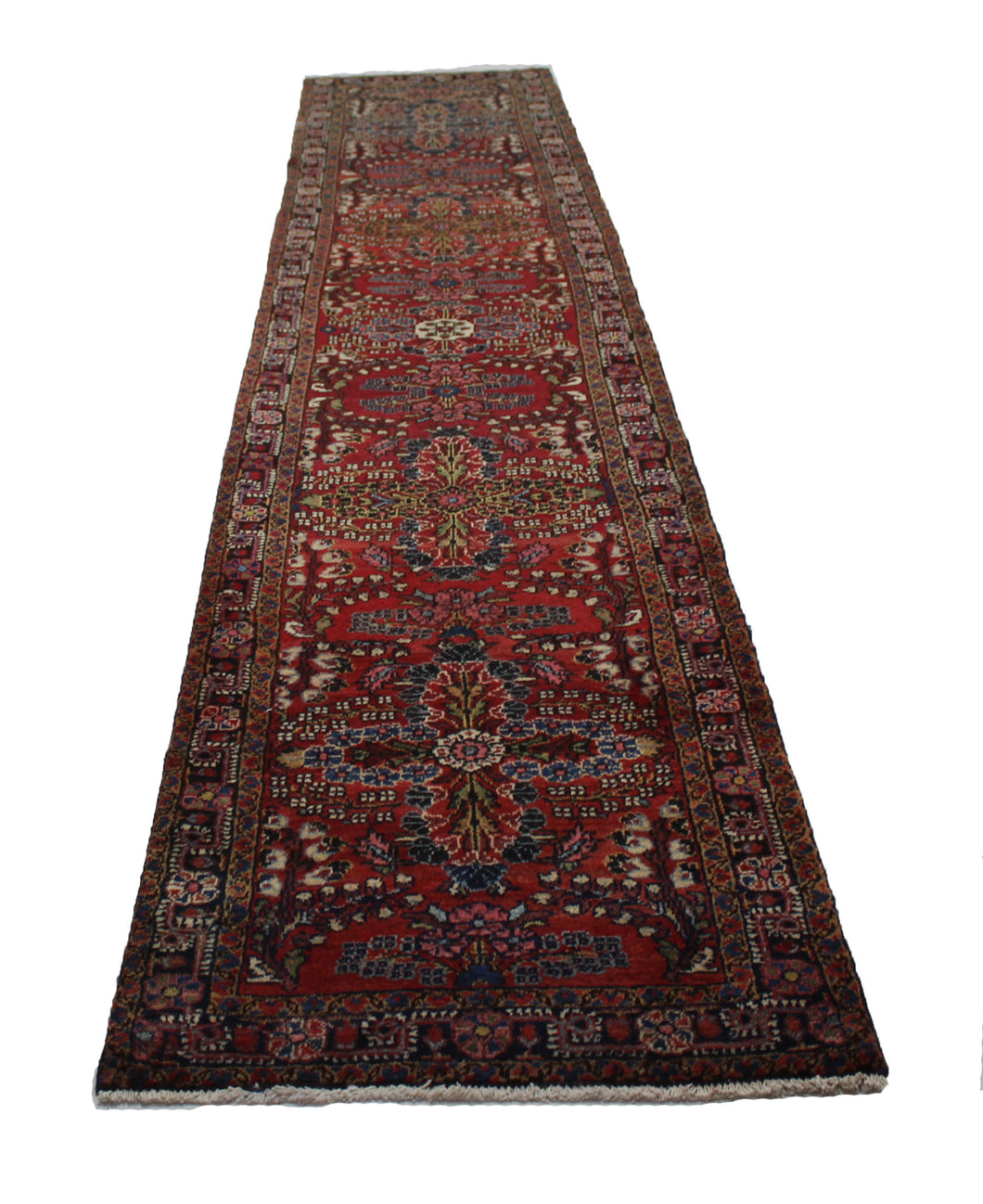 Handmade Antique, Vintage oriental Persian Malayer rug - 372 X 75 cm