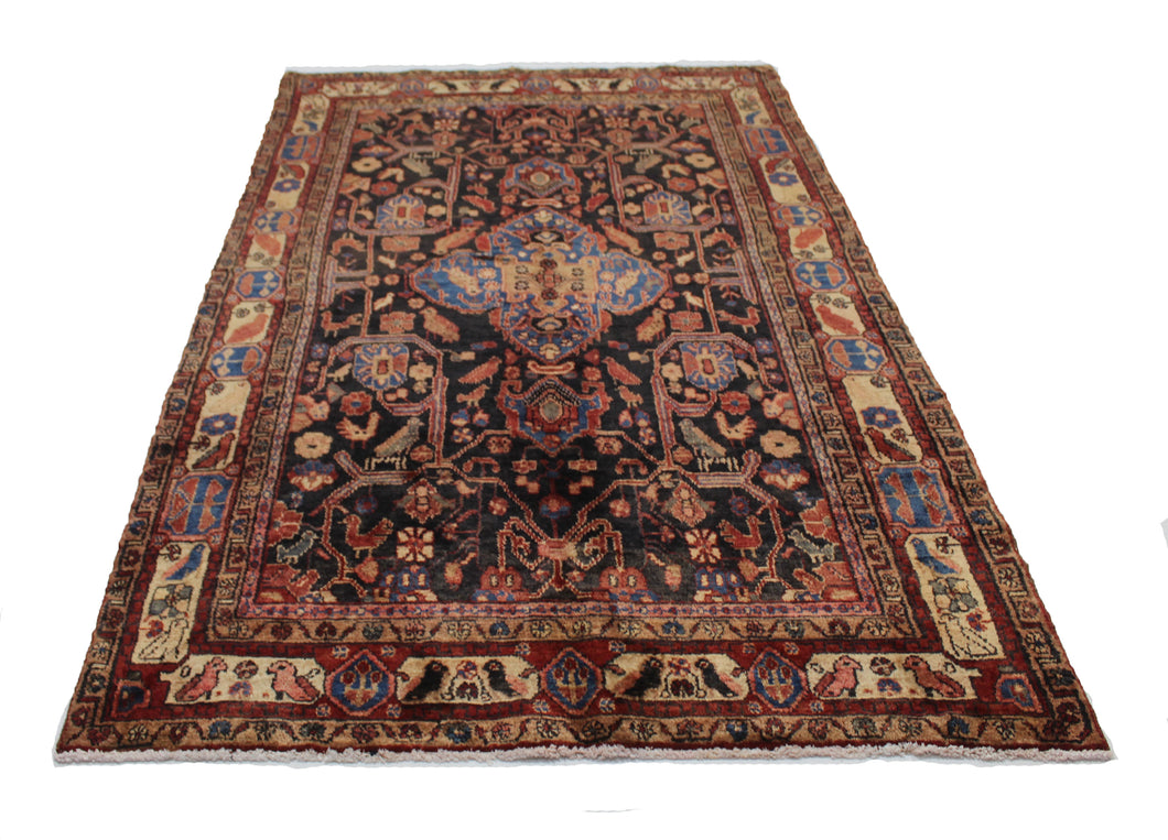 Handmade Antique, Vintage oriental Persian Nahavand rug - 263 X 148 cm