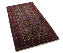 Load image into Gallery viewer, Handmade Antique, Vintage oriental Persian Baloch rug - 182 X 90 cm
