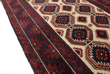 Load image into Gallery viewer, Handmade Antique, Vintage oriental Persian Baluch rug - 197 X 97 cm
