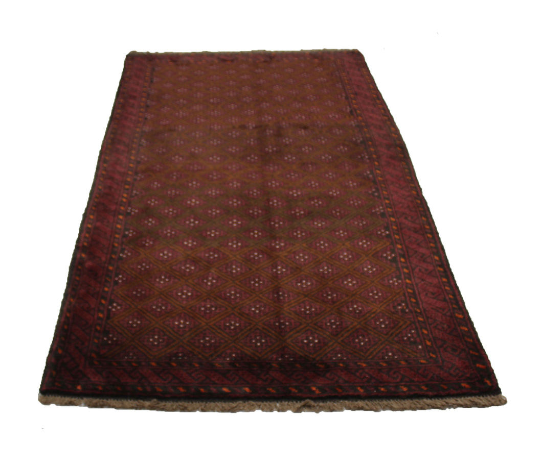 Handmade Antique, Vintage oriental Persian Baluch rug - 200 X 108 cm