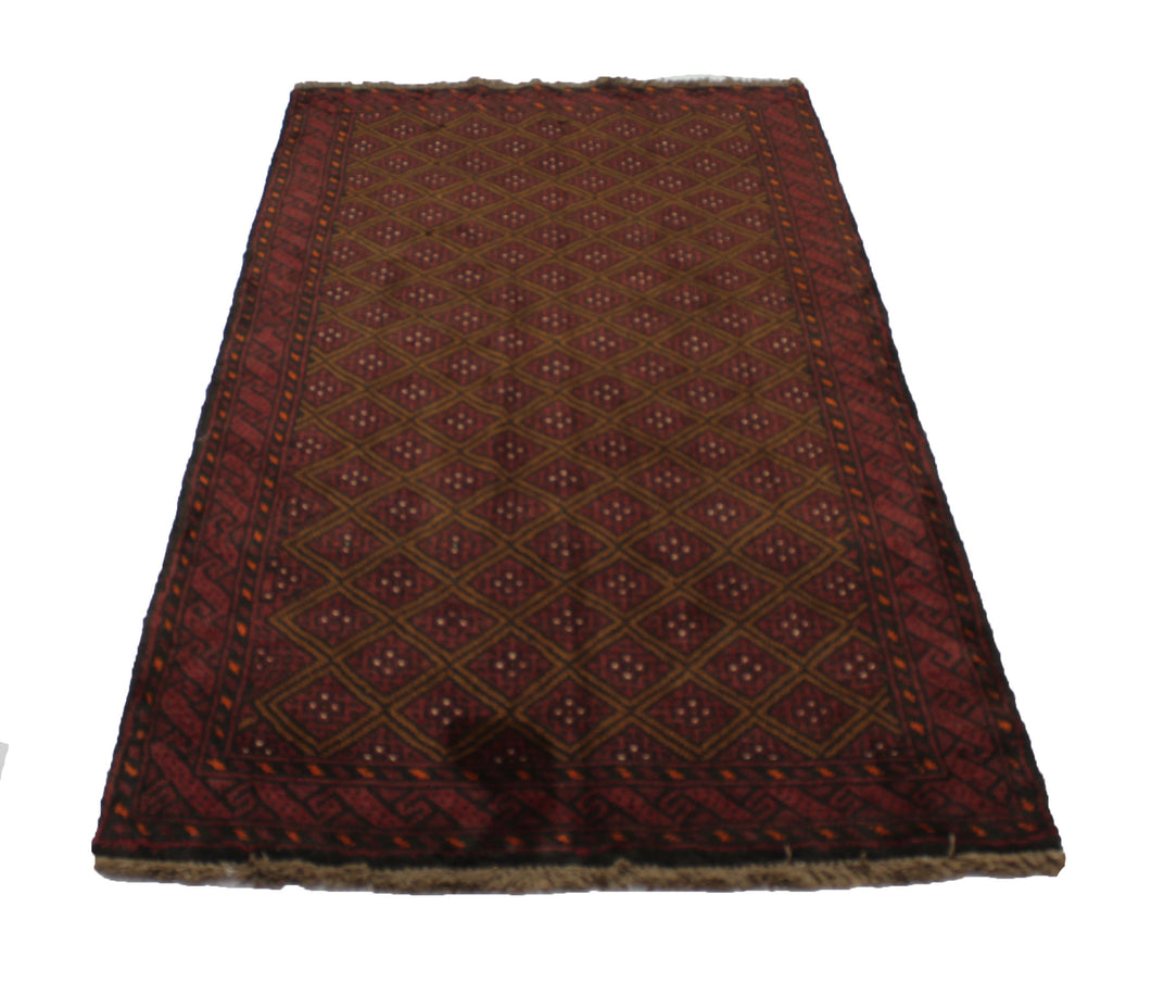 Handmade Antique, Vintage oriental Persian Baluch rug - 186 X 103 cm