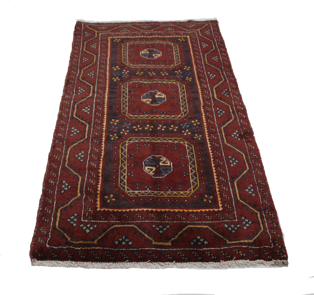 Handmade Antique, Vintage oriental Persian Baluch rug - 180 X 92 cm