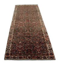 Load image into Gallery viewer, Handmade Antique, Vintage oriental Persian Hamedan rug - 388 X 100 cm
