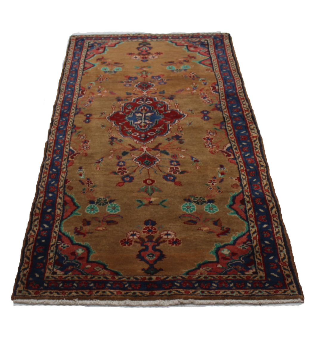 Handmade Antique, Vintage oriental Persian Malayer rug - 202 X 82 cm