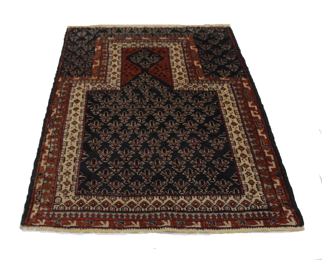 Handmade Antique, Vintage oriental Persian Maime rug - 145 X 101 cm