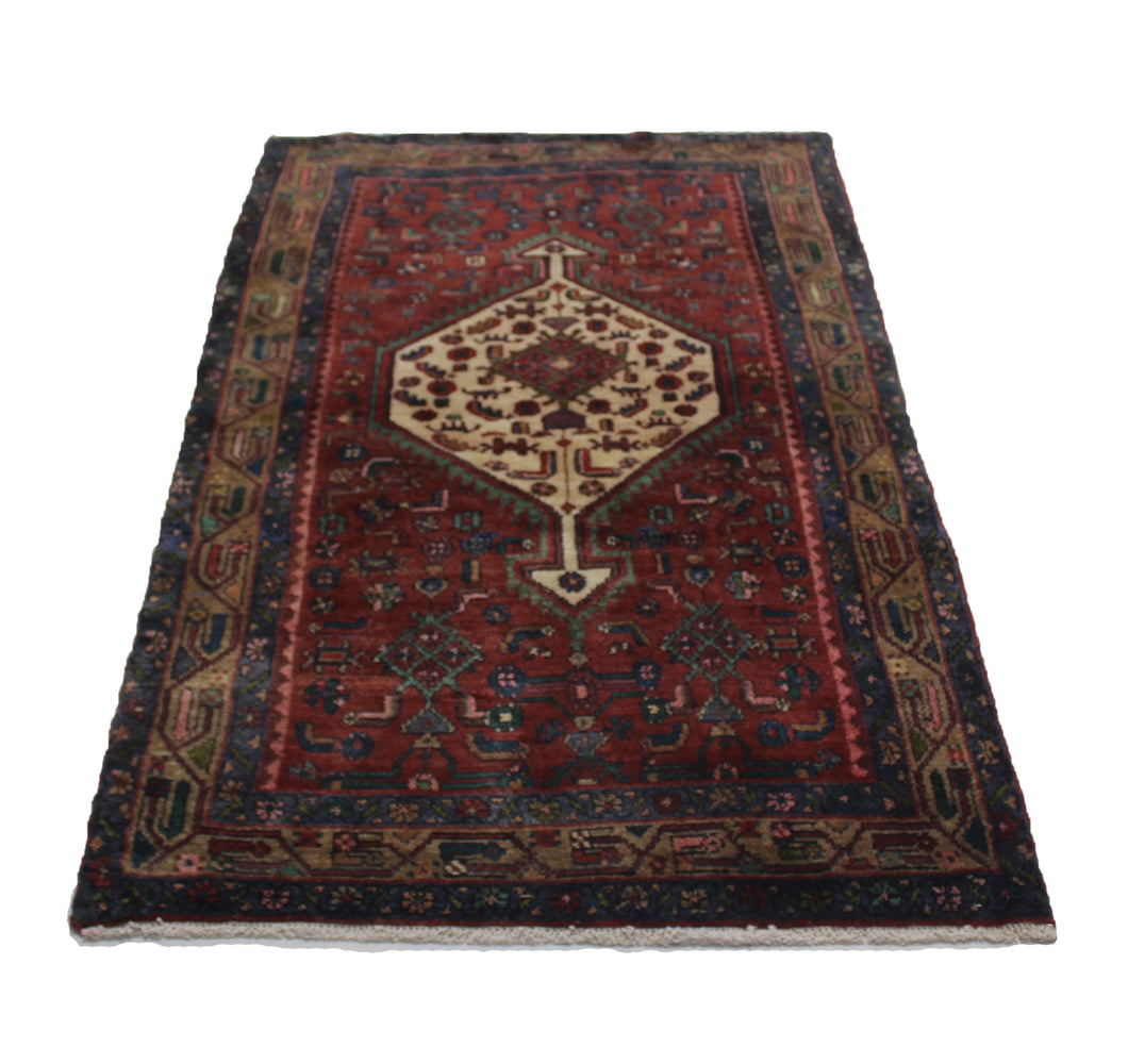 Handmade Antique, Vintage oriental Persian Mosel rug - 197 X 110 cm