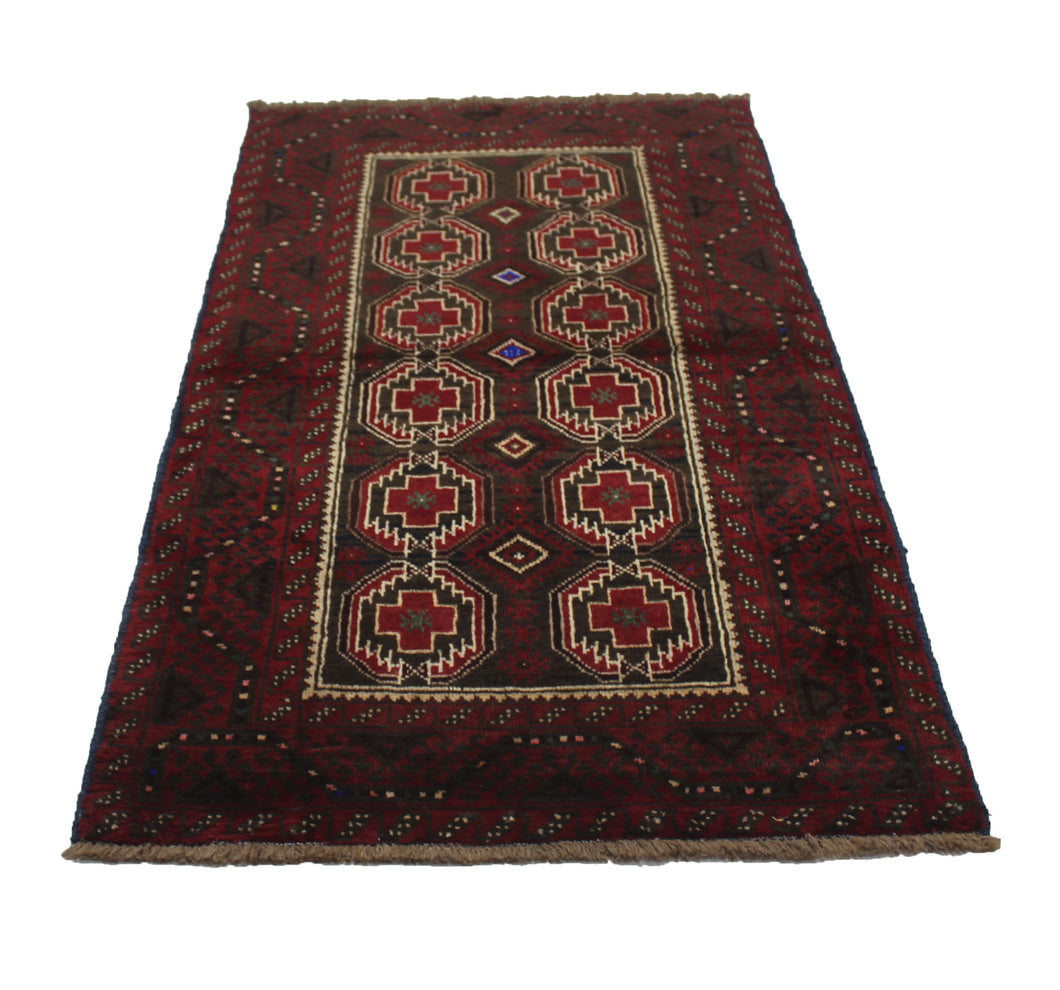 Handmade Antique, Vintage oriental Persian Baluch rug - 188 X 97 cm