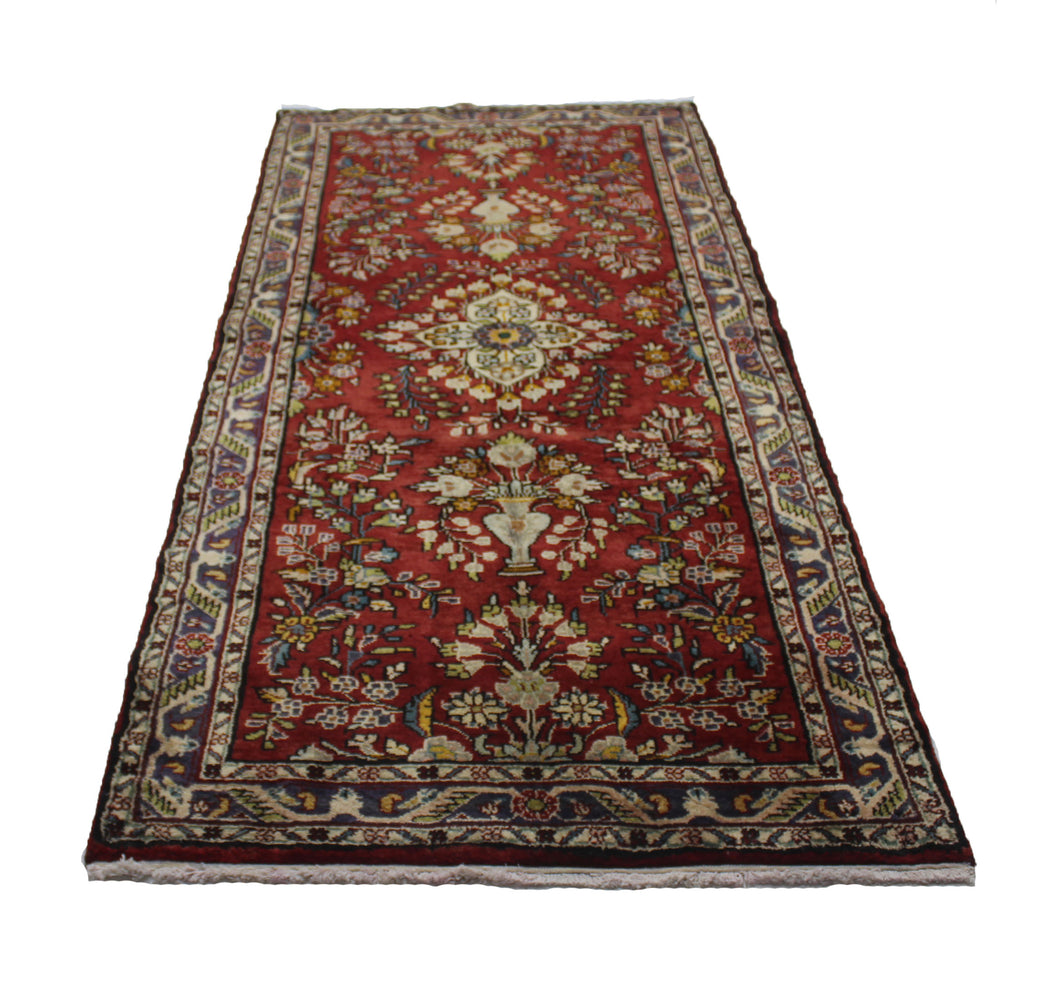 Handmade Antique, Vintage oriental Persian Mosel rug - 250 X 106 cm