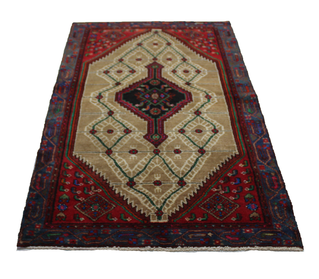 Handmade Antique, Vintage oriental Persian Songol rug - 208 X 102 cm
