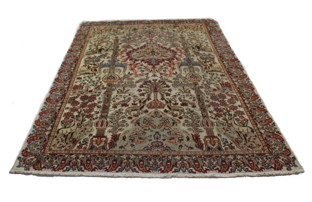 Handmade Antique, Vintage oriental Persian Kashan rug - 290 X 194 cm