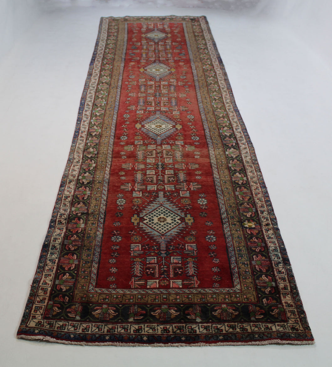 Handmade Antique, Vintage oriental Persian Tabriz rug - 447 X 112 cm