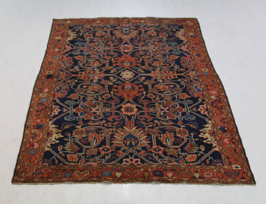 Handmade Antique, Vintage oriental Persian Malayer rug - 200 X 135 cm