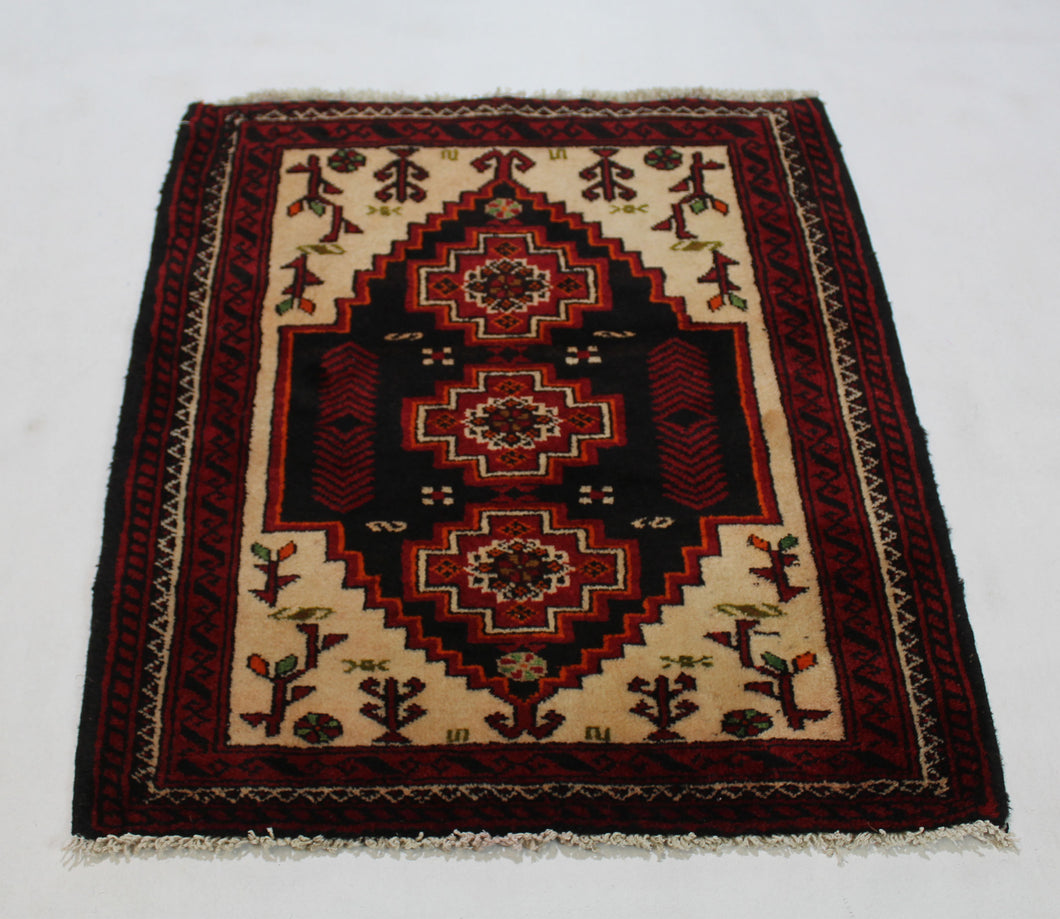 Handmade Antique, Vintage oriental Persian  Baluch  rug - 80 X 65 cm
